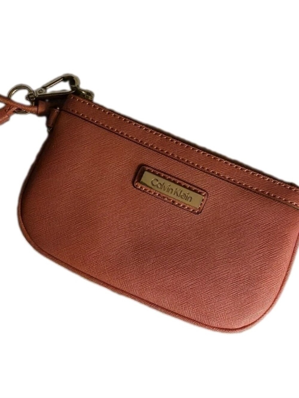 Calvin Klein Coral-Red Wristlet Clutch